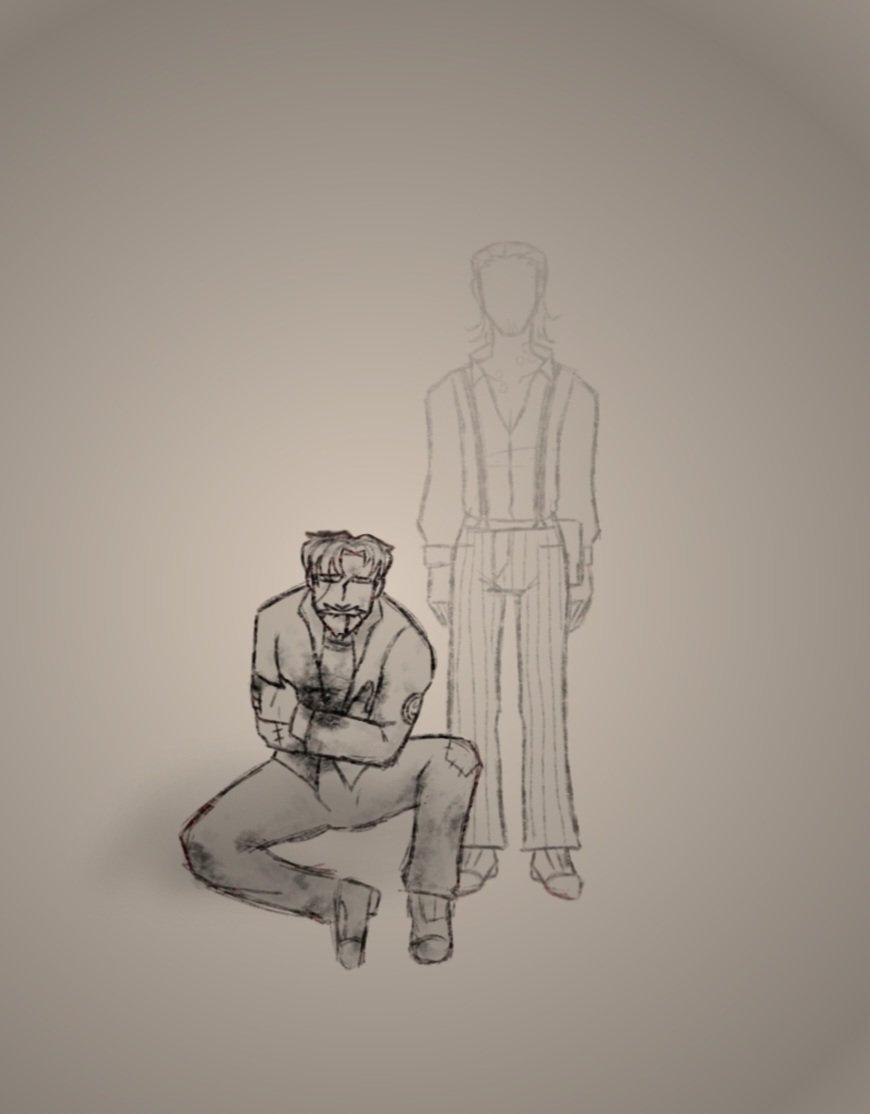 rodeo_clownn1's tweet photo. when your boyfriends ghost stands next to you while you die or something. idk i don't have time to draw anything proper but i needed #kurtluchi badly 💔💔 https://t.co/m3rYPwjAZT