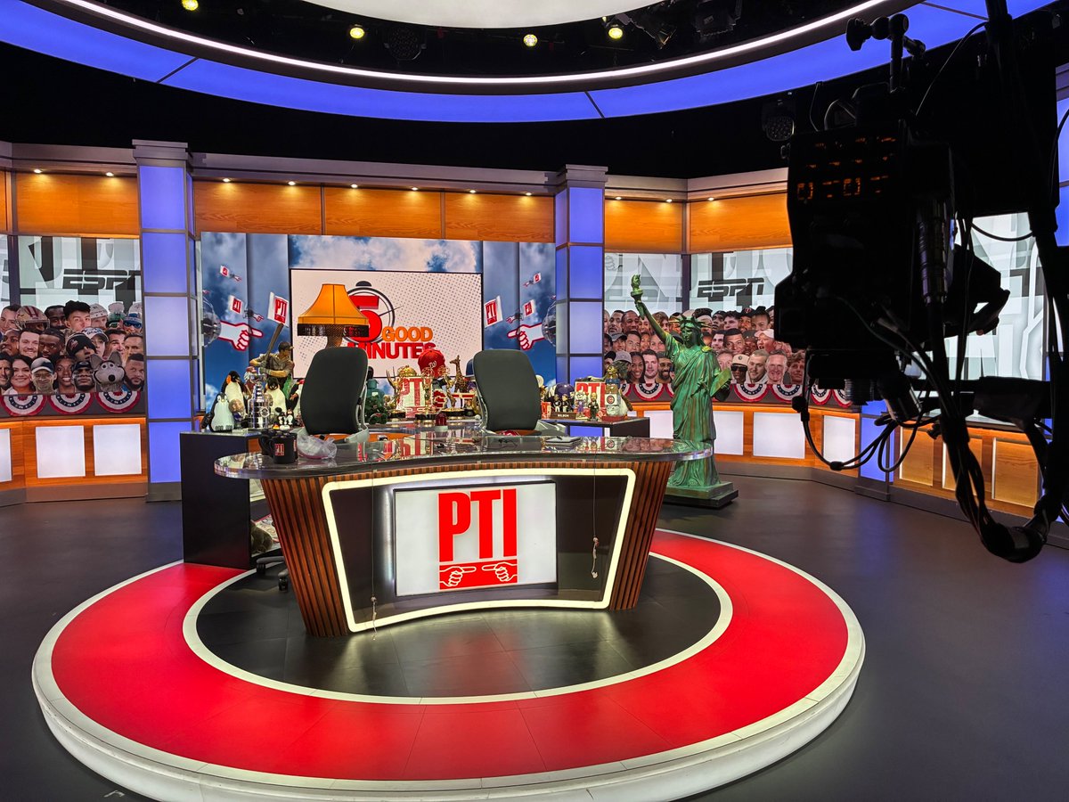 PTI's tweet photo. Almost showtime... tune in at 5:30 ET on ESPN! https://t.co/lbGD2pnDas