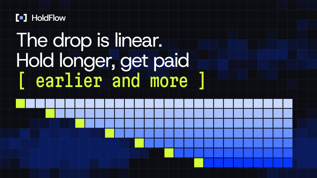 HoldFlow_'s tweet photo. The fee drop on HoldFlow is linear

The longer you have held, the earlier you are paid and the more you get. Nothing to stake or claim: your wallet balance and the time it has been there set your place in the line

Selling resets the clock https://t.co/qskbZJXBam