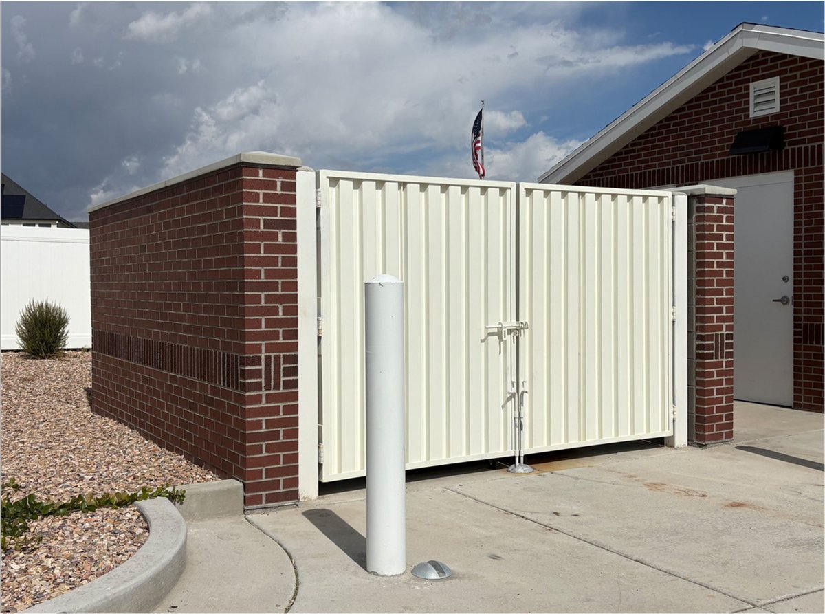 Photo of dumpster in church parking lot