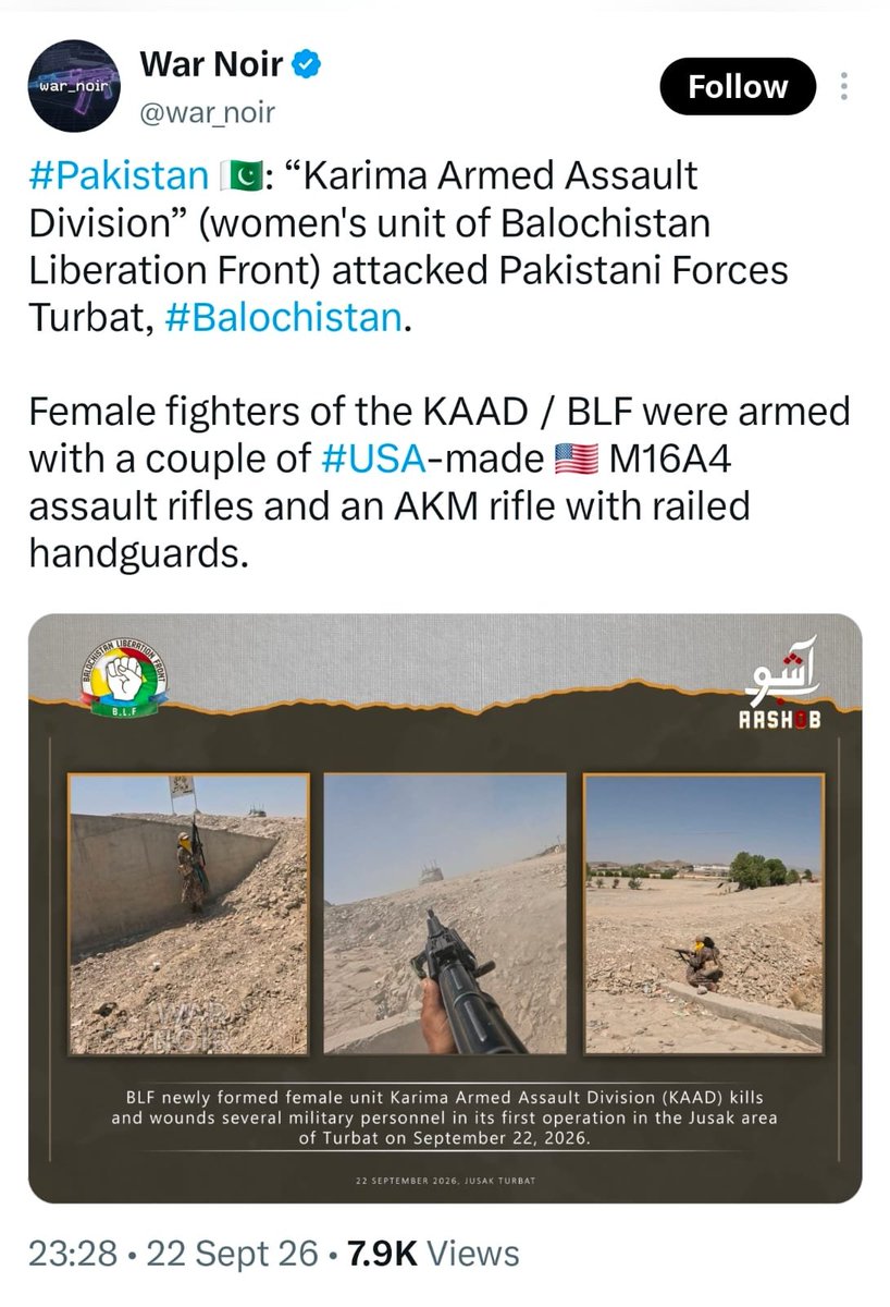 missiontakmeel's tweet photo. جب یہ عورتوں کو میدان جنگ میں لا کر پاک فوج پر حملے کرتے ہیں تو پھر ان عورتوں کا قتل بھی اسی طرح جائز ہے جیسے جہنم کے کتوں اور بی ایل اے کے دوسرے خنزیروں کا۔‌
یہاں عورت کارڈ نہیں چلے گا۔ 
مہنگ لاگو سمی دین اور گلزادی قسم کی طوائفیں بھی اسی درجے میں ہیں۔ https://t.co/Irb9JDmISY
