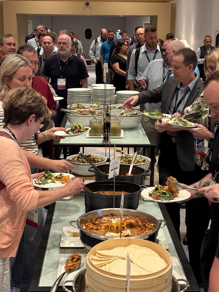 ProcedeSoftware's tweet photo. Lunch is served! 🍽️

Take a break, refuel, and keep the conversations going. Big shoutout to Yooz for sponsoring today's midday meal. Enjoy! https://t.co/xrHLuNIAdA