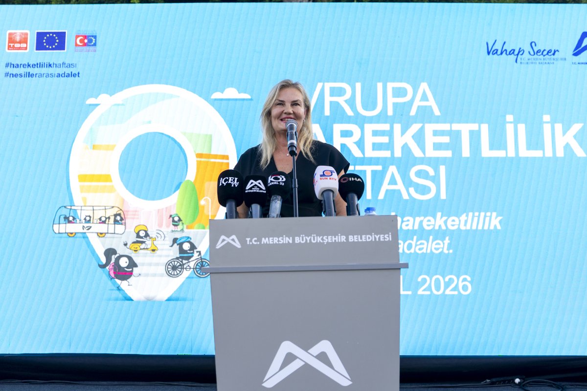 EUDelegationTur's tweet photo. Last week, Mersin brought European #MobilityWeek to the streets.
Thousands walked, cycled &came together across generations around a shared message: Mobility means access, participation&freedom — for everyone.
Thank you, President @VahapSecer, for setting this momentum in motion. https://t.co/Q2lZgQo61i
