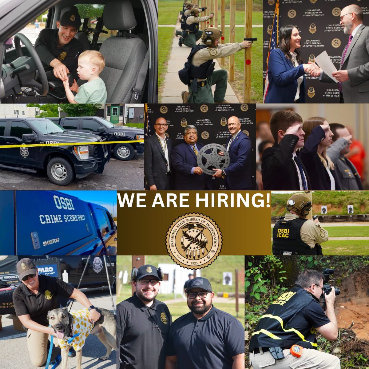 OSBI_OK's tweet photo. We are hiring! The OSBI has two open special agent positions in our Northwest Regional and North Central Regional Offices.
To apply and learn more, visit this link: https://t.co/Njqfg5ThCq
#OSBI #OneTeamOneMission https://t.co/uA9QuKg5uO