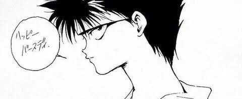 amimenoura's tweet photo. 幽☆遊☆白書の飛影が絶対普段言わなさそうな言葉
「ハッピーバースディ」

躯にたいして言うこの言葉の所だけ手書きでボソッと呟くようなセリフがめちゃくちゃ好き。

アニメではこのシーンないんでしたっけ...？ https://t.co/5V6XEjGwxd