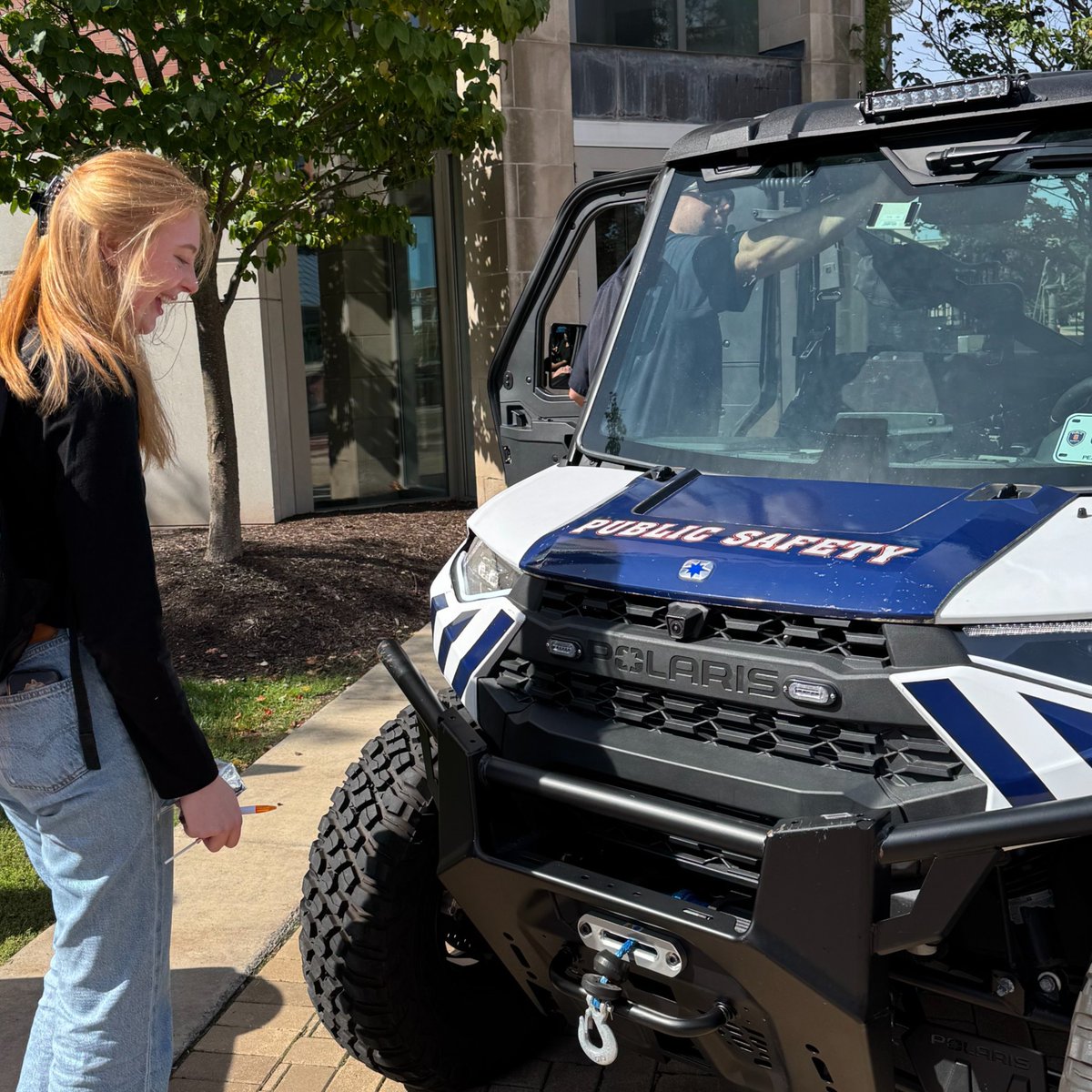 SyracuseDPS's tweet photo. DPS and SUA were out at Sims Hall today for National Preparedness Month! 🚨

Students stopped by to check out our UTV, patrol car, and ambulance up close. We'll have something different each day this week. 🧡

#SyracuseDPS🚔🍊 #NationalPreparednessMonth #AmericansStandReady https://t.co/nPFVALYrK8