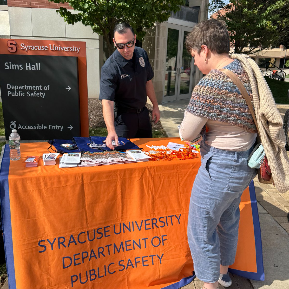 SyracuseDPS's tweet photo. DPS and SUA were out at Sims Hall today for National Preparedness Month! 🚨

Students stopped by to check out our UTV, patrol car, and ambulance up close. We'll have something different each day this week. 🧡

#SyracuseDPS🚔🍊 #NationalPreparednessMonth #AmericansStandReady https://t.co/nPFVALYrK8