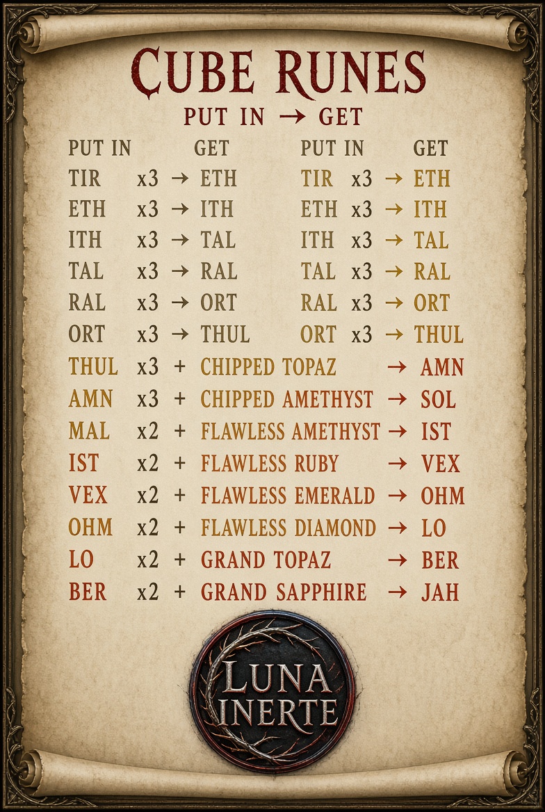 LunaInert3's tweet photo. Les dejo algunas recetas para cubo Horadríco de Diablo 4, que se an encontrado usando para craftear algunas runas que les puedan hacer falta. #LunaInerte #Diablo4 #Temporada15 #Diablo5 #Diablo https://t.co/Ht8ldZC6uv