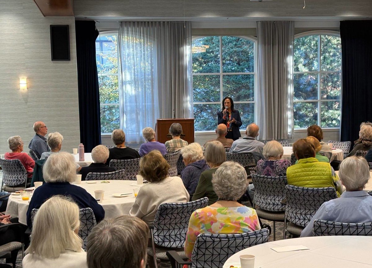 LisaDemuthMN's tweet photo. It was a privilege today for me to speak with senior residents at Friendship Village in Bloomington, and over weekend with leaders in the senior housing industry at the Leading Age conference in Nisswa. 

Minnesota should be the best state to grow old. But the last 8 years under the Walz status quo have made it more expensive and less free to be a senior. As Governor, I am committed to ensuring that seniors, their families, and their providers have choices and are empowered to make decisions about their needs, not expanding the government to make decisions on their behalf.