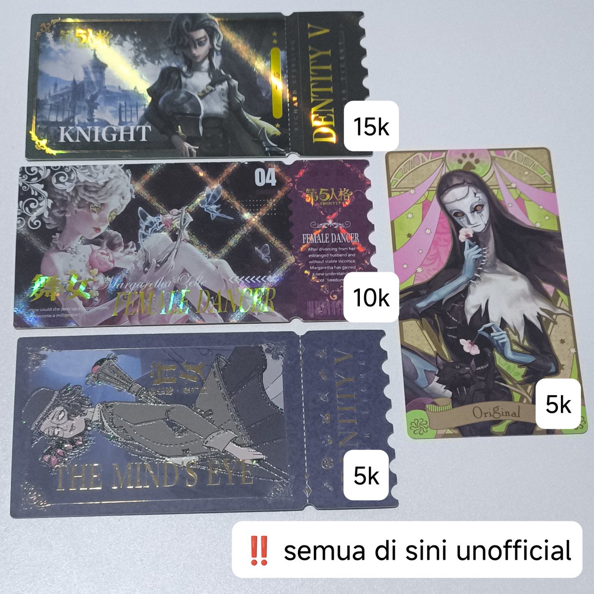 levyllim's tweet photo. wts unofficial ticket
- richard
- margaretha
- helena
- ann

splitpay / full co 🍊 / manual

#warungidv #warungidentityv #warunggame https://t.co/9IRK1qUNfI