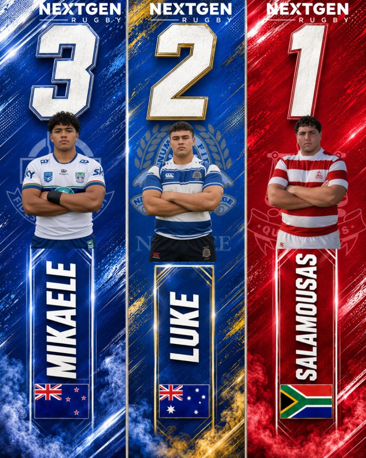 KarrenZuclich's tweet photo. The countdown to our Top 20 SH Schools of 2026 continues. Day 4 of our SH U18 XV: the Tight Five

1. Salamousas (Michaelhouse)
2. Luke (Nudgee)
3. Mikaele (St Kentigern)
4. Smith (Barker)
5. Burden (Stellenberg)

Full profiles below. https://t.co/a3auruTPgY