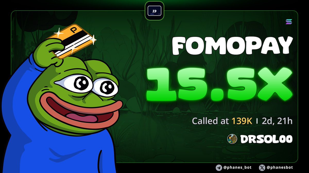 drsolgq's tweet photo. $fomopay delivered over a 15.5x up from my alpha signal on TG 📲

CAA>>
BP4Wic5LNKsqpmiREW6uNVEC16juvFCSd4WzVBatpump

#solana #memecoin #cryptosignal #fomopay https://t.co/MFONR1xv90