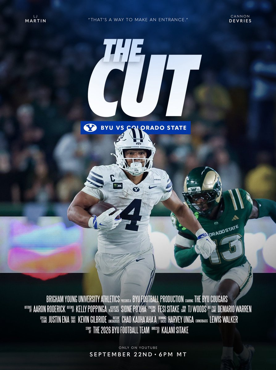 BYUfootball's tweet photo. who's excited for movie night!? 🙋‍♂️ https://t.co/9dc9op2OpS