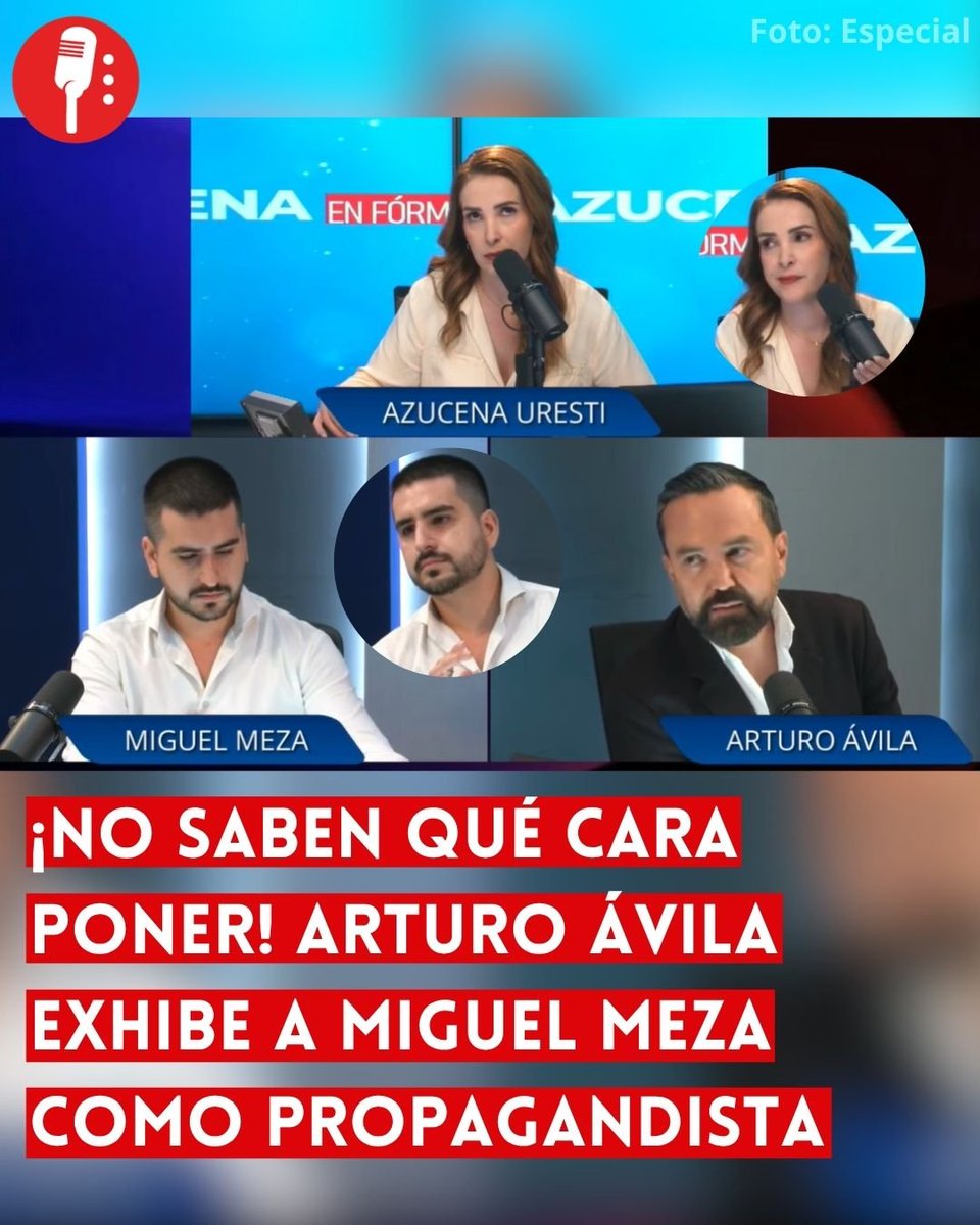 ReporterosMX_'s tweet photo. ⭕ OJO | ¡NO SABEN QUÉ CARA PONER! ARTURO ÁVILA EXHIBE A MIGUEL MEZA COMO PROPAGANDISTA DE LA DERECHA

Miguel Meza, fundador de Narcopolíticos, quedó expuesto durante una entrevista con Azucena Uresti, que no supo que cara poner, luego de que Arturo Ávila presentara audios en los que Meza habla defendiendo a Felipe Calderón y Genaro García Luna. 
https://t.co/LGsNm7ouLU