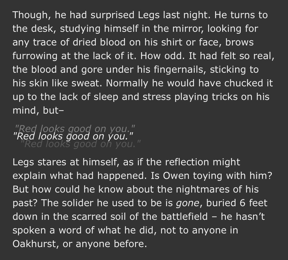 night0wl_23's tweet photo. Speaking of self indulgent, I’ve started writing another bloodletting fic to celebrate my birthday, and I tried my hand at a little bit of coding for it! 

I miss vapris </3 

#vampiressmp 

https://t.co/FZ74VwxcLJ https://t.co/lMCciIopQD