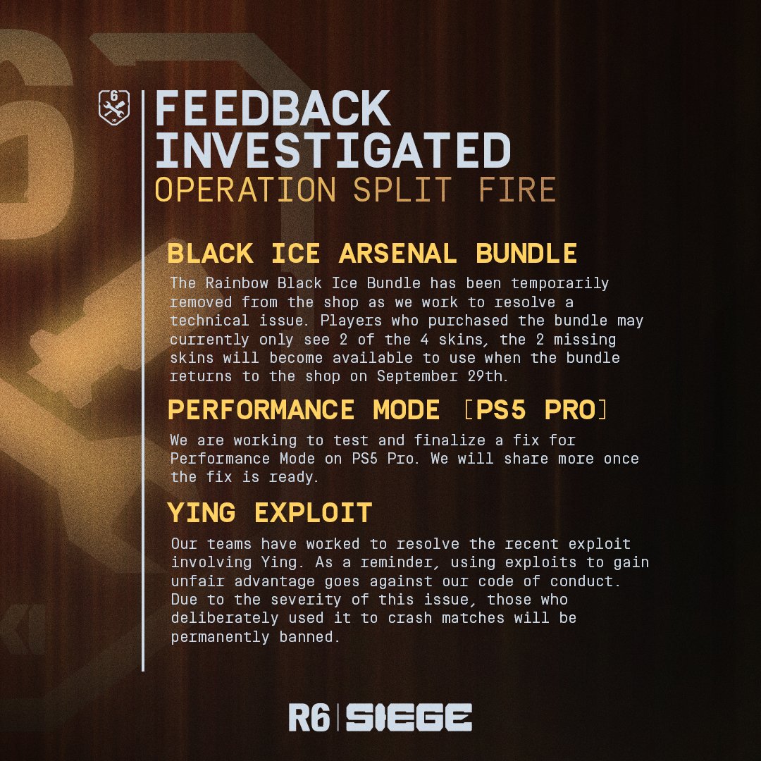 Rainbow6Game's tweet photo. We've got updates on your latest feedback. https://t.co/0MOTQvMXd4