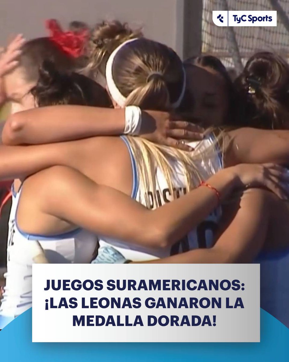 TyCSports's tweet photo. 🥇 Luego del triunfo en la final ante Chile por 5-0 con goles de Lourdes Pisthon (2), Catalina Andrade, Pilar Palacio y Lara Casas, las Leonas se quedaron con la medalla dorada en Santa Fe 2026

¡FELICITACIONES! 👏🏻🇦🇷 https://t.co/YQcNqgmWfI