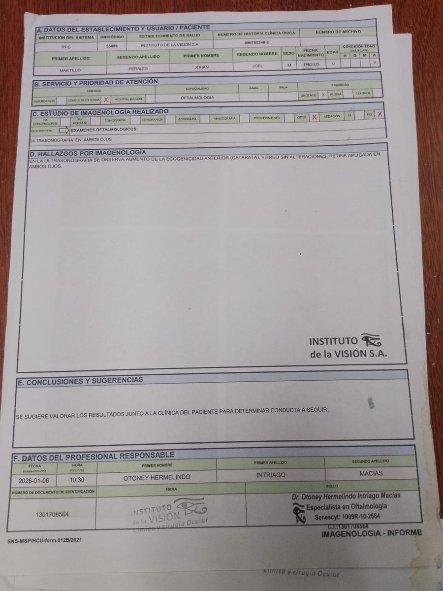 TodosconJohanEC's tweet photo. Los certificados y examenes medicos indican que Johan requiere de un cirugia para poder ver. Hemos consultado en la parte privida y nos han informado que esta cirugia supera el valor de 6000$, el mismo con el que no cuento. https://t.co/EmBvFPB3PX