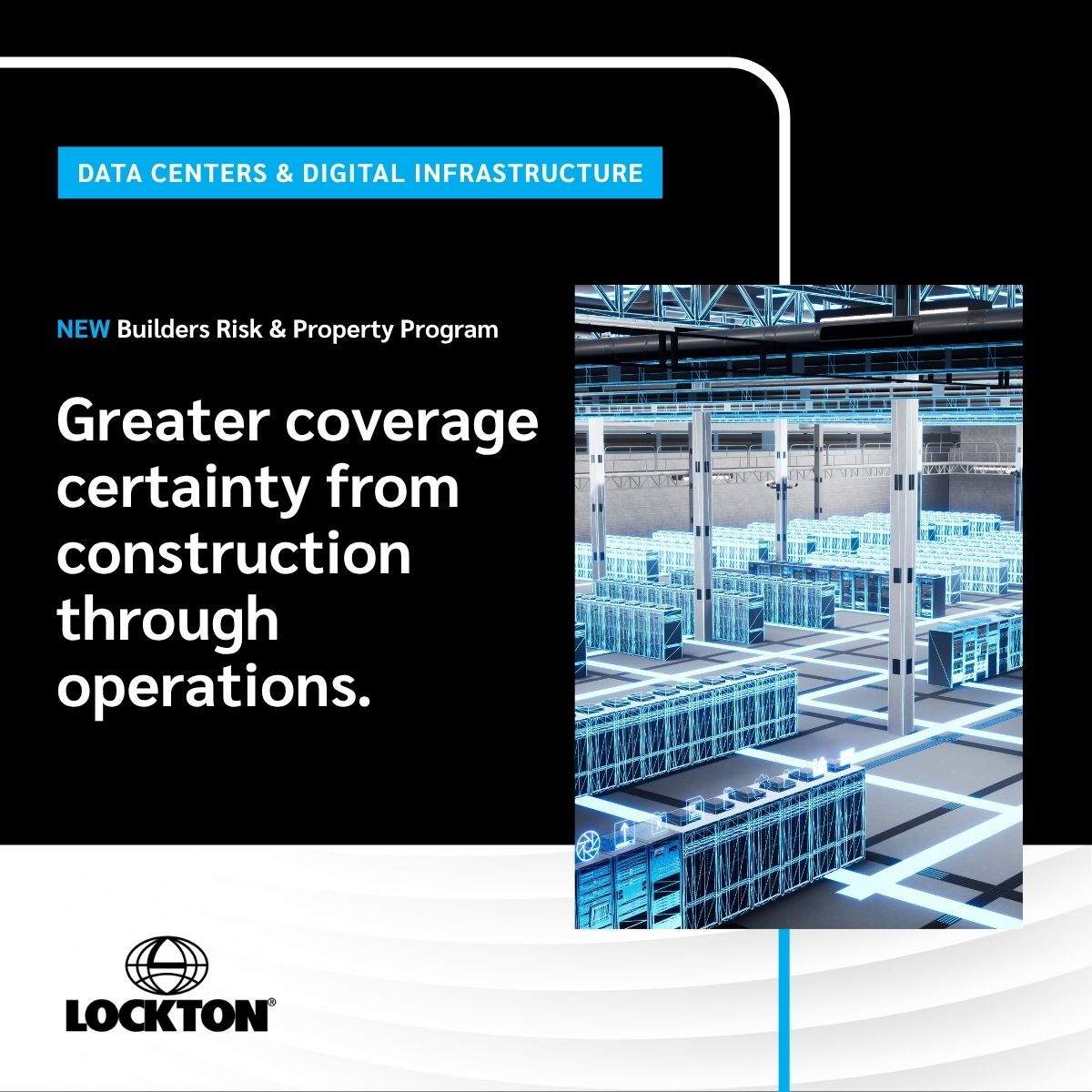 Lockton's tweet photo. Our new Builders Risk &amp; Property Program helps data center clients bridge construction and operations with greater certainty. https://t.co/ZavbKEvCZw https://t.co/Q7qKNI6fiL