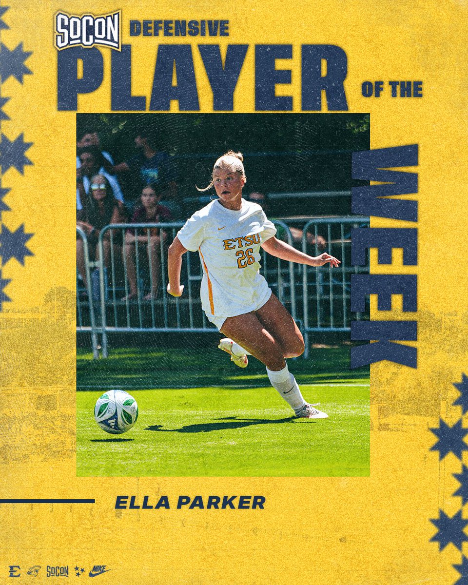 ETSUWSoccer's tweet photo. Defensive Player of the Week, Ella Parker🙌

#GoBucs https://t.co/6F3Hi4dpEg