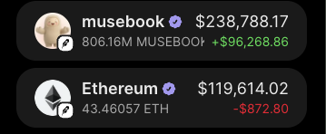kenji_hl's tweet photo. making money is basically second nature at this point.

i've pulled over $230k from $musebook.

some people will call it luck.

but anyone who's been in the trenches for years knows it comes from putting in the fucking work, taking risks, and knowing where to look.

hard work pays off