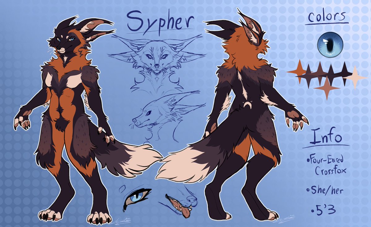 LucyLED2's tweet photo. Finished ref sheet comm for @RynSypher !!
#furry #fursona #oc https://t.co/G6JQH83kIm