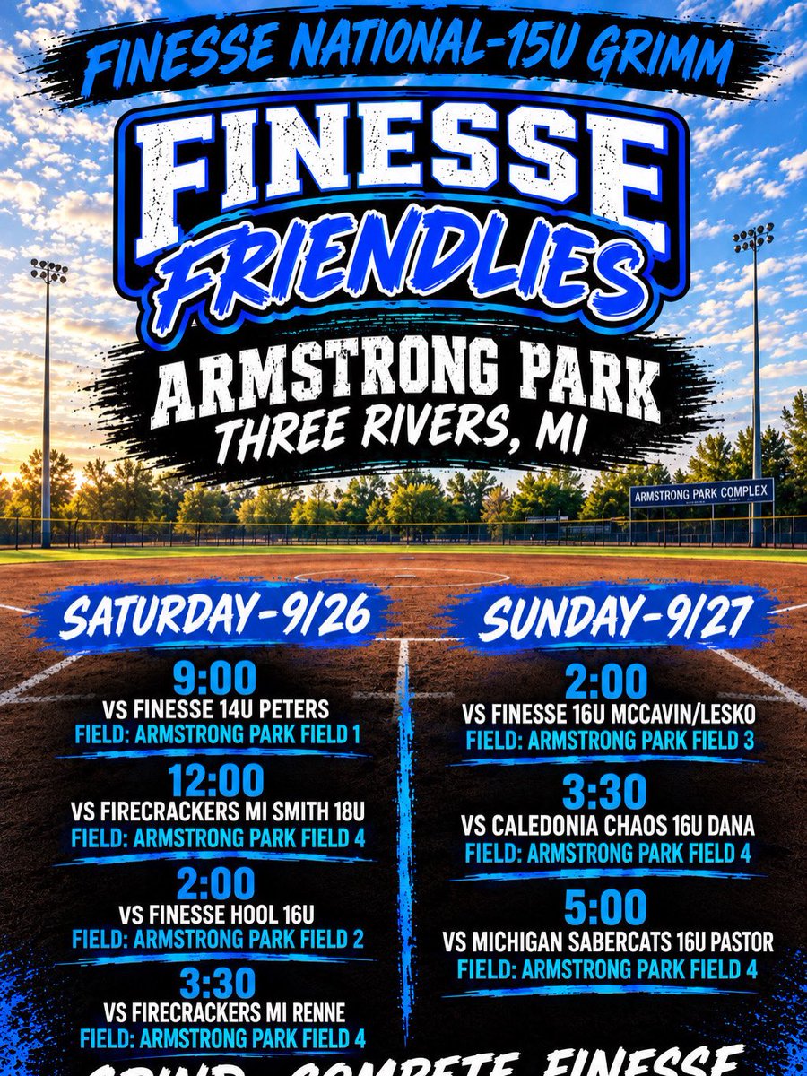 glindinger2030's tweet photo. Tournament schedule this weekend! Let’s go!! 🔥@FinesseGrimm @FinesseOrg https://t.co/WBOLasWewY