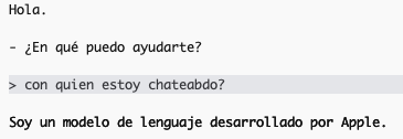 arroyorodrigo's tweet photo. "Type fm in the terminal on macOS 27", dicho en español (y probado también), usado la IA de apple en la terminal https://t.co/qWqfzViSKZ