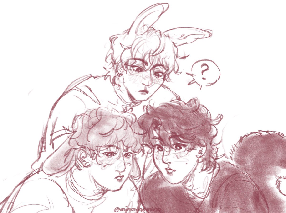 minccinomino's tweet photo. small animals 🐰🐰🐿️  i wonder what theyre looking at https://t.co/j1xnlTs3Y9