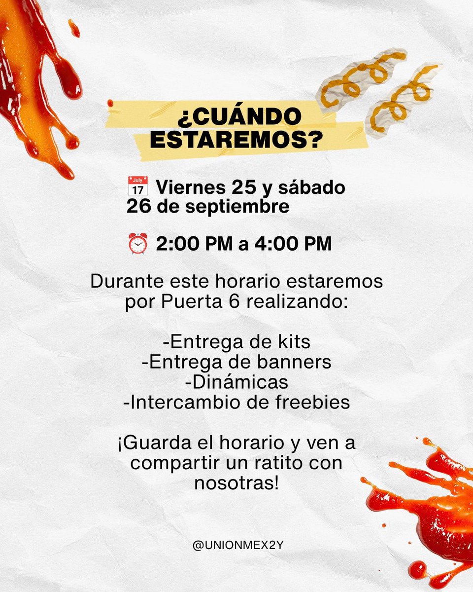 unionmex2y's tweet photo. 💙✨ MEX2Y, ¡NOS VEMOS MUY PRONTO! ✨💙

📍 Puerta 6, Estadio GNP Seguros
📅 25 y 26 de septiembre
⏰ 2:00 a 4:00 PM

🎁 Kits y banners
🎲 Dinámicas
💌 Freebies

📢 Cualquier actualización se compartirá por nuestros canales oficiales

#NEXZ #NEX2Y #NEXZenMexico #MEX2Y #StrayCity https://t.co/jE2c3ogb6z