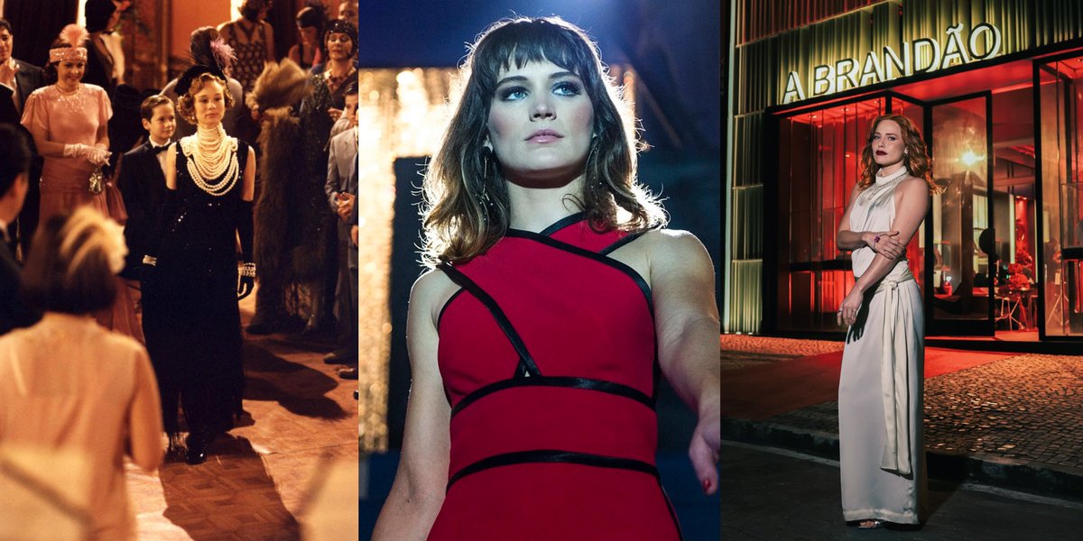 dia_tiago's tweet photo. Ana Francisca: Uma loira com vestido preto;

Clara: Uma morena com vestido vermelho;

Adriana: Uma ruiva com vestido branco 

O retorno triunfal das mocinhas vingativas de Walcyr Carrasco https://t.co/yVKBFi5Fvu