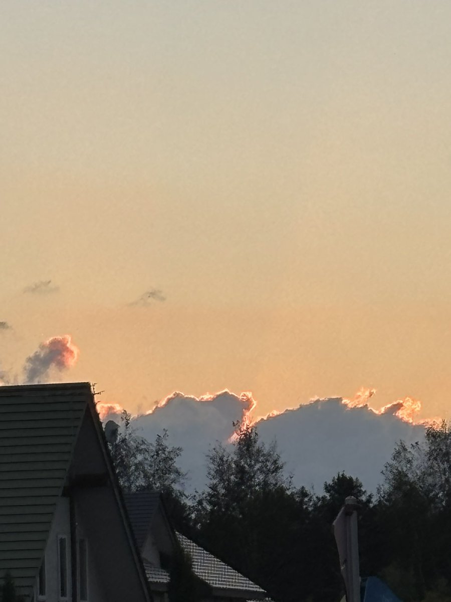 candt_c's tweet photo. 昨日の夕焼けとお月様🌓
オレンジ色からピンク色に雲☁が変わる。
空の変化が素晴らしい🌆 https://t.co/irUDtCaixQ
