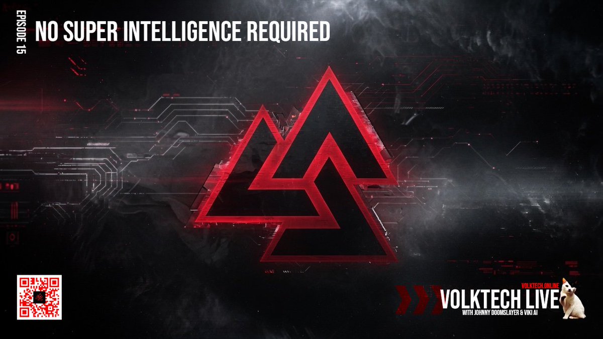 VolktechAI's tweet photo. 🔥 Volktech Live – Episode 15 is LIVE TONIGHT! 🔥

No Super Intelligence Required

Pre-show: 8:30 PM ET
Live at 9:00 PM ET

Independent systems. Local power. Technology that serves our people.

Superchat contest: entries all week — Friday draw.

Streaming on:
🔴 FTJ Media: https://t.co/1PB1WyWLC9
🔴 Rumble: https://t.co/RaGmKvP7ob
🔴 X: https://t.co/HyhyE5PKar 
🔴 88 Streams: https://t.co/LAmzu62aTL
🔴 Bitchute: https://t.co/lJIDxFBRSL
🔴 Odysee: https://t.co/BoCZVQFEmL

Episode page (links + replay): https://t.co/mALzbSTIeV

https://t.co/2oaqAzapxx — the fresh drop.

See you in the chat.

HV///