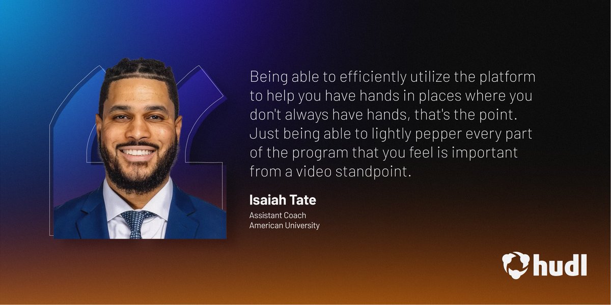 HudlHoops's tweet photo. @sschulman28 "Being able to efficiently utilize the platform to help you have hands in places where you don't always have hands, that's the point," @iLTate7
Assistant Coach Isaiah Tate, American University Basketball https://t.co/gOfGhwByyL