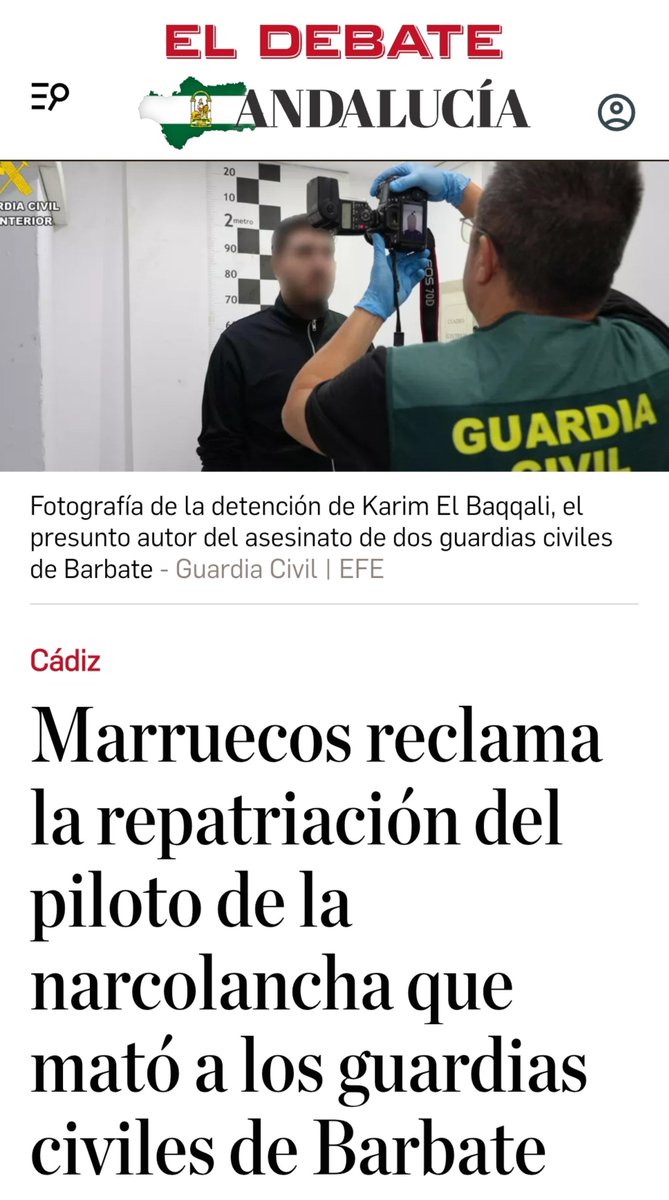 jusapolmadrid's tweet photo. 🚨 #URGENTE 

Si la justicia española, entrega a Marruecos al narco que asesinó a los compañeros Miguel Ángel y David Pérez en Barbate, muy pronto volverá a una narcolancha. 

Dos compañeros muertos, cuatro heridos y familias rotas. Si lo dejan ir, sera una GRAN TRAICIÓN. https://t.co/ArjqEkaIs2