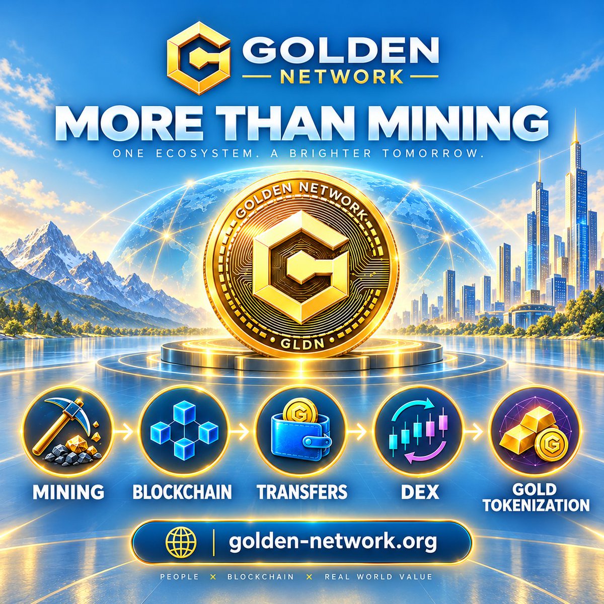 Golden_Network_'s tweet photo. 🪙 GOLDEN NETWORK is more than mining — it’s an ecosystem being built step by step.

⛏️ Mining $GLDN Tokens
⛓️ WEB3 Blockchain
👛 Wallet Transfers
💱 #Golden_DEX
 🪙 Gold Tokenization

Every stage adds more utility, more connectivity, and more possibilities for the Golden Network community.

One ecosystem. One vision. A bigger future for $GLDN.

🌐 https://t.co/TCVOgIfZhs