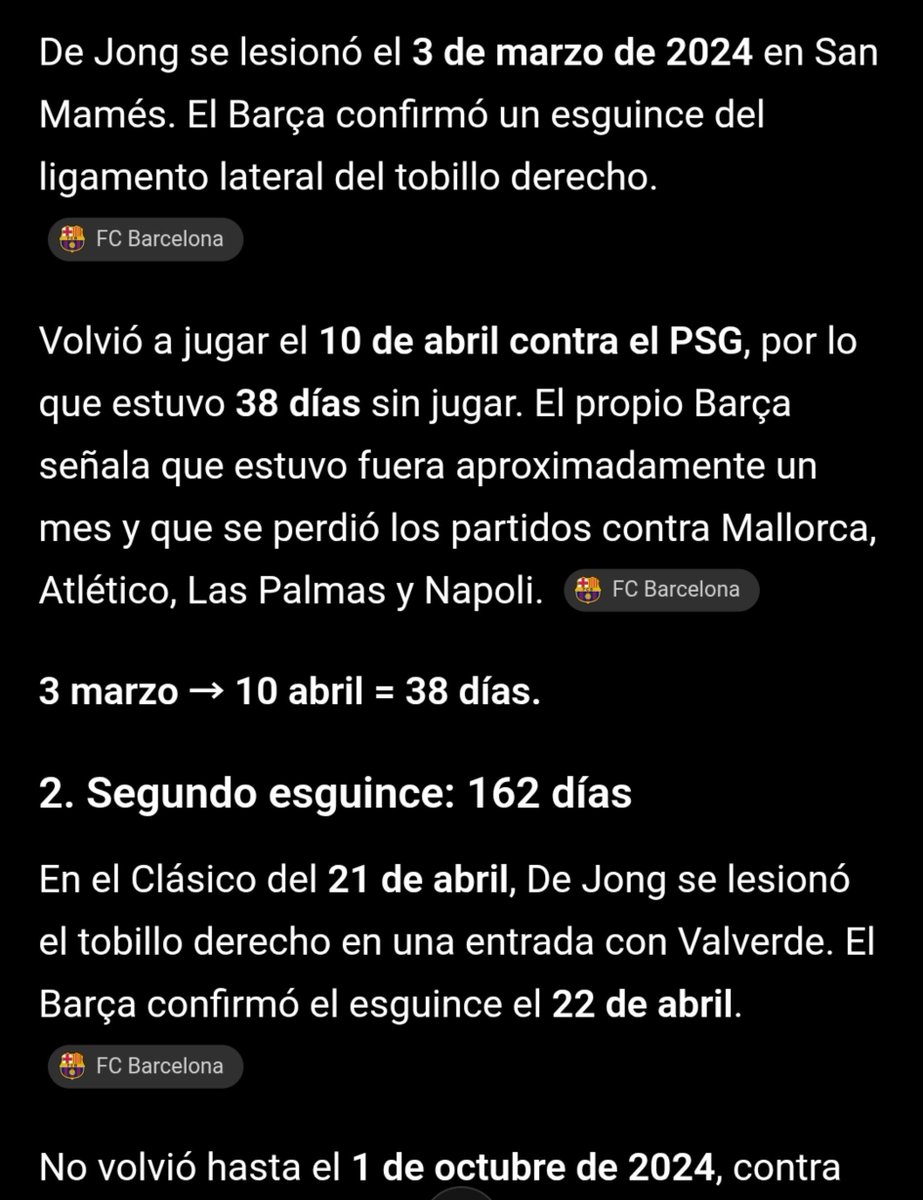 ChicaaCule's tweet photo. Osea, un esguince, presuntamente, de grado 2 le tuvo 38 días fuera a Frenkie. Después volvió a lesionarse el mismo tobillo ¡sorpresa! Por una entrada de Valverde (saliendo en camilla del campo) y estuvo 162 días fuera. 

Pero el pajarito con uno de grado 3 está en 3 semanitas..🙃 https://t.co/7ufyDgw89G