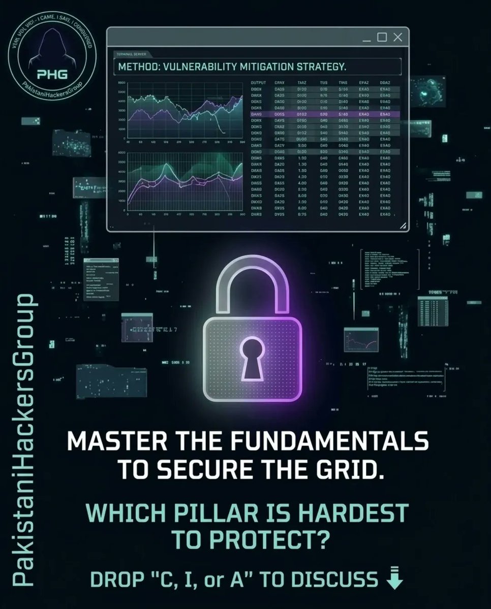 TrumanSchegt's tweet photo. Day 02/30: The Pillars of Defense – The CIA Triad – The Backbone of Cybersecurity

For cybersecurity education and awareness only. Yesterday, we gained access. Today, we define the mission. If you do not know what you are protecting, you cannot https://t.co/BYbcxSSmjx