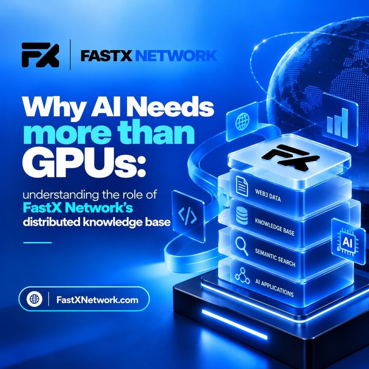 Ceeboy9162's tweet photo. #AI needs more than GPUs......

More computing power can help AI process information faster, but what happens when the information itself is fragmented or difficult to access?

That's the idea @FastXNetwork is working on by building a distributed knowledge base that brings different Web3 data sources together and makes that data more structured and usable.

Learn more: ⬇️
https://t.co/HBEAyOZ4Oi