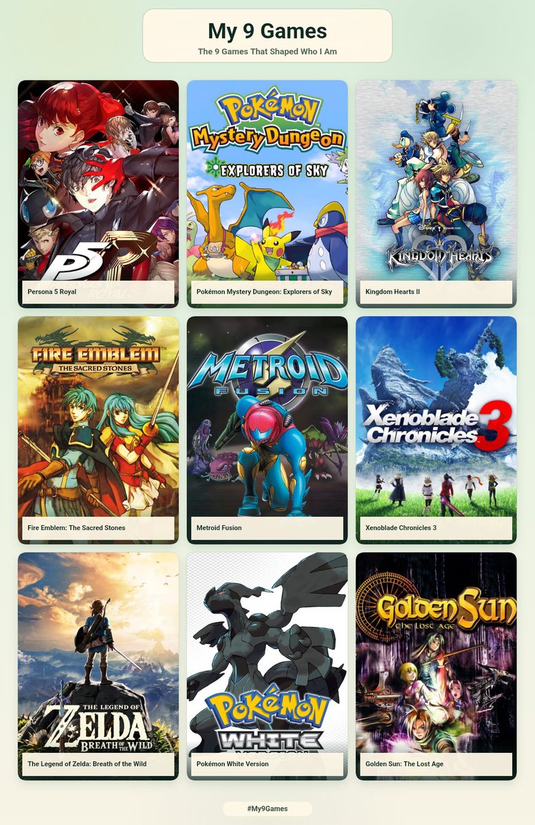 FernaSuper's tweet photo. 9 juegos que me marcaron como soy

Mención especial a Ace Attorney T&amp;T y Mother 3, que se han quedado fuera 🥲 https://t.co/Mo5LTliDpg
