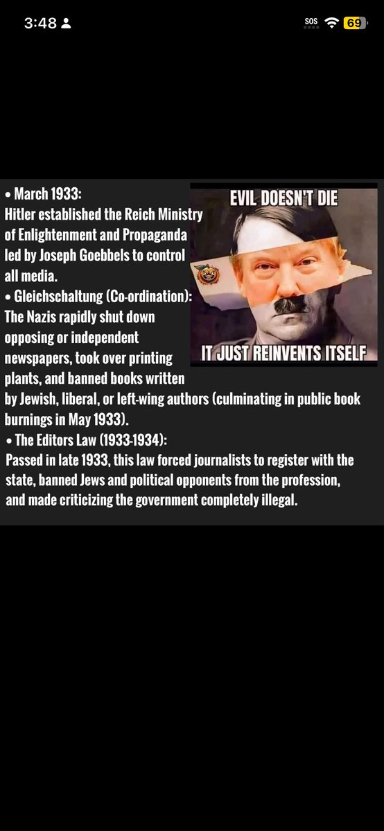 Msmanchester1's tweet photo. @GunEagleFreedom @WhiteHouse The fascists aren’t hiding who they are anymore . #TrumpIsATyrant #StateTv https://t.co/q1ScdjDa77