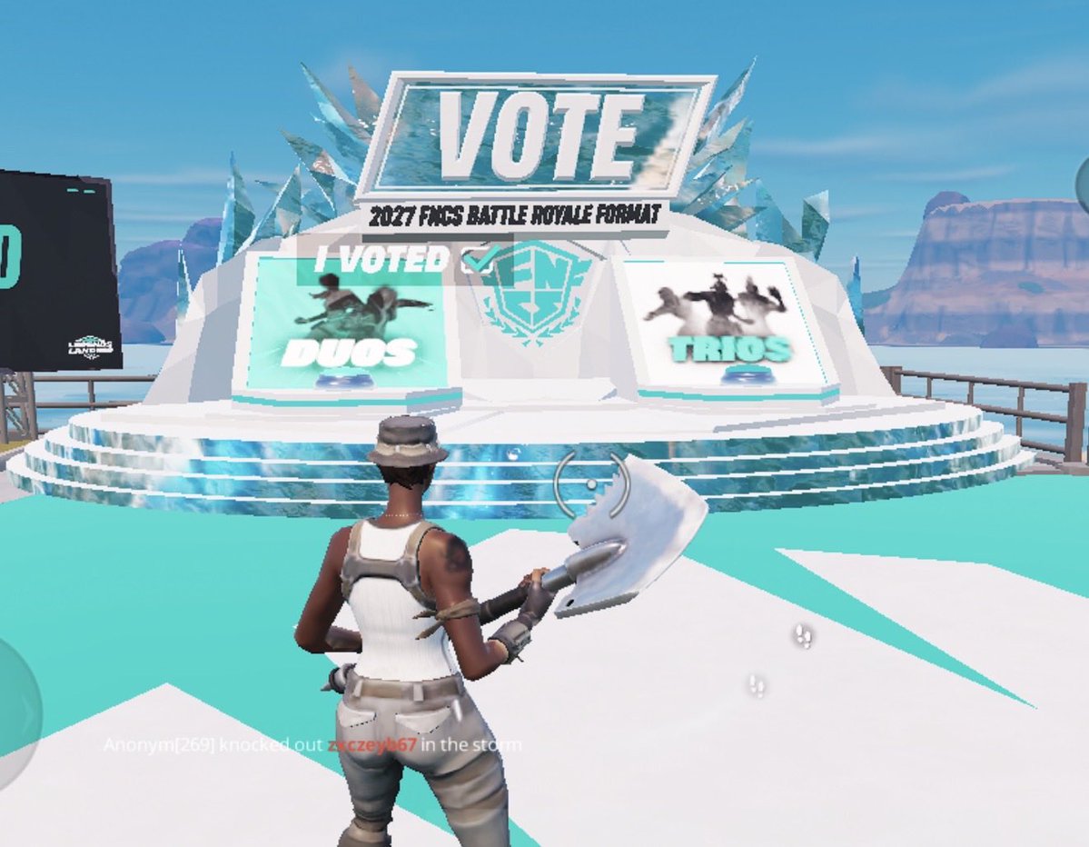 beschka7's tweet photo. Please vote Duo I cant tank Trios😫

@FNCompetitive https://t.co/e06dSovYZI