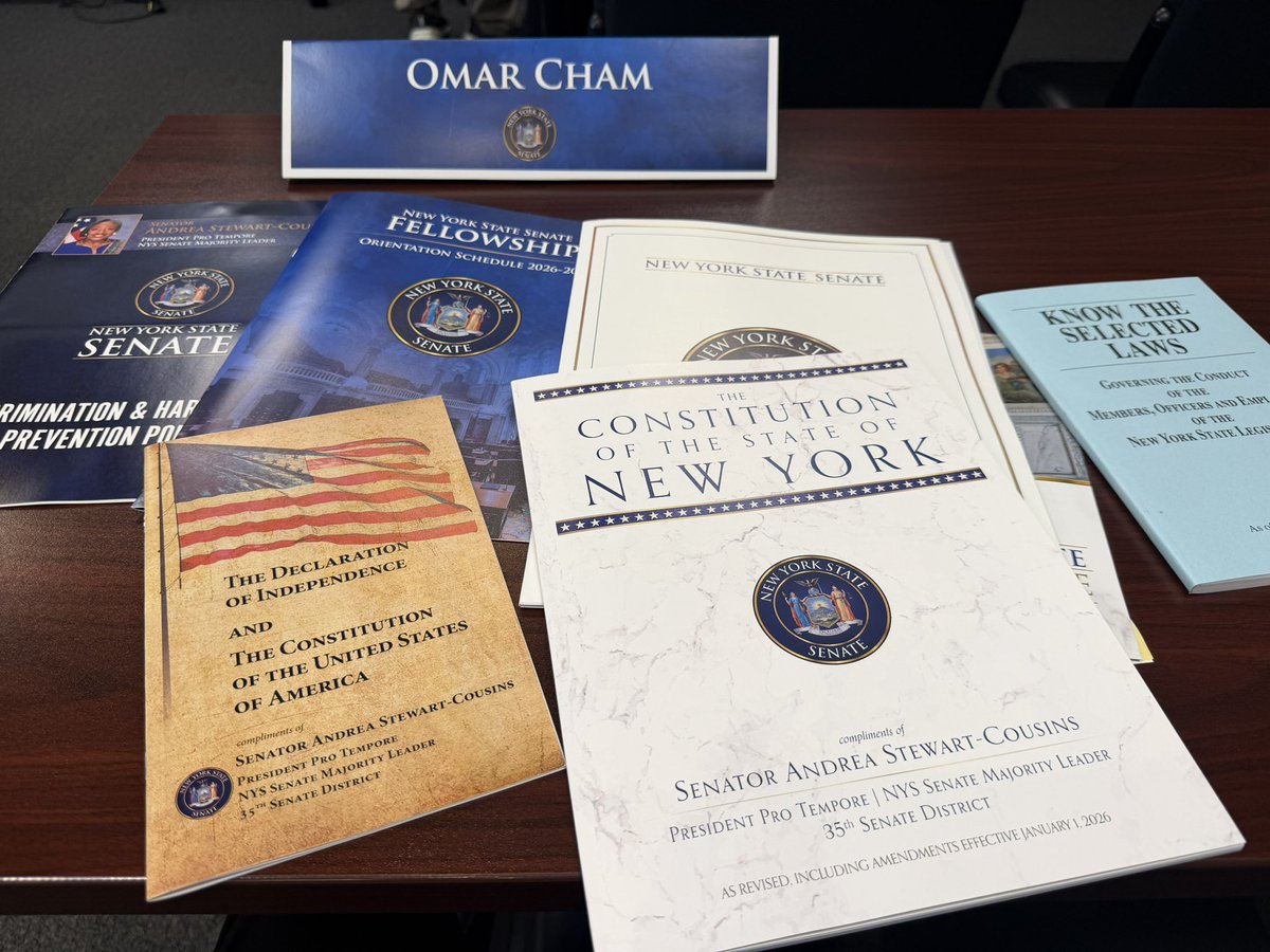 OmarChampion_'s tweet photo. I am honored to share that I have joined the New York State Senate as a Legislative Fellow, working directly with Senator Patricia Canzoneri-Fitzpatrick.

Another milestone in my journey of public service, governance &amp; policy.

To serve, impact, learn &amp; grow. May Allah guide me🤲🏾 https://t.co/iN7XQnqnlK