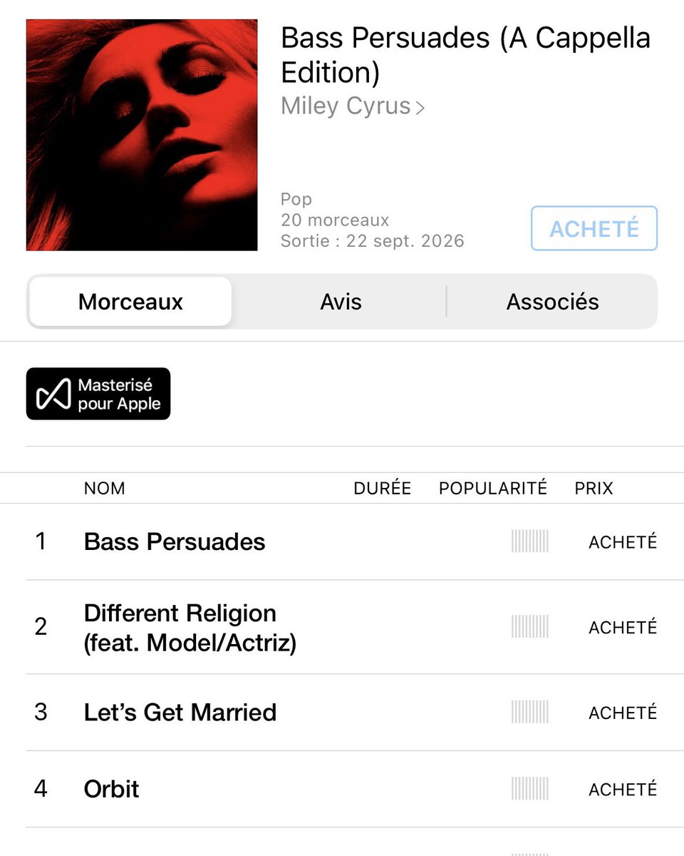 romcrawling's tweet photo. SMILERS! Miley just dropped two new versions of "Bass Persuades" exclusively on iTunes:

- Instrumental
- A Cappella

Make sure to purchase both and reply to this tweet with a screenshot of your purchases 🖤

🔗 https://t.co/w4PpShAwL8 https://t.co/4Vqd87jMEq