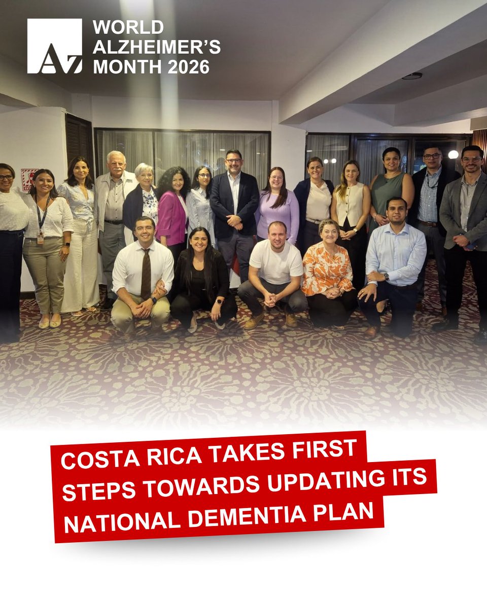 AlzDisInt's tweet photo. Costa Rica, the first country in Latin America to adopt a National Dementia Plan, has taken initial steps towards reviewing and updating the plan, which came to an end in 2024.

Diego Aguilar, ADI Regional Director for the Americas, joined representatives from the Ministry of Health, PAHO and ASCADA, ADI’s member association in Costa Rica, for a meeting at the PAHO offices in San José to discuss possible pathways for updating the plan.

The meeting resulted in initial agreements to continue working together, recognising the importance of collaboration between government and civil society in developing and implementing an effective national response to dementia.

The conversation continued through a technical roundtable convened by ASCADA, bringing together health professionals, researchers and academics to contribute evidence, experience and different perspectives on the country’s future dementia response.

ADI will continue to work alongside ASCADA and national and regional partners to support Costa Rica as it moves towards the next phase of its dementia response.

Learn more about ASCADA: https://t.co/kU65WGUFuK

#WorldAlzMonth