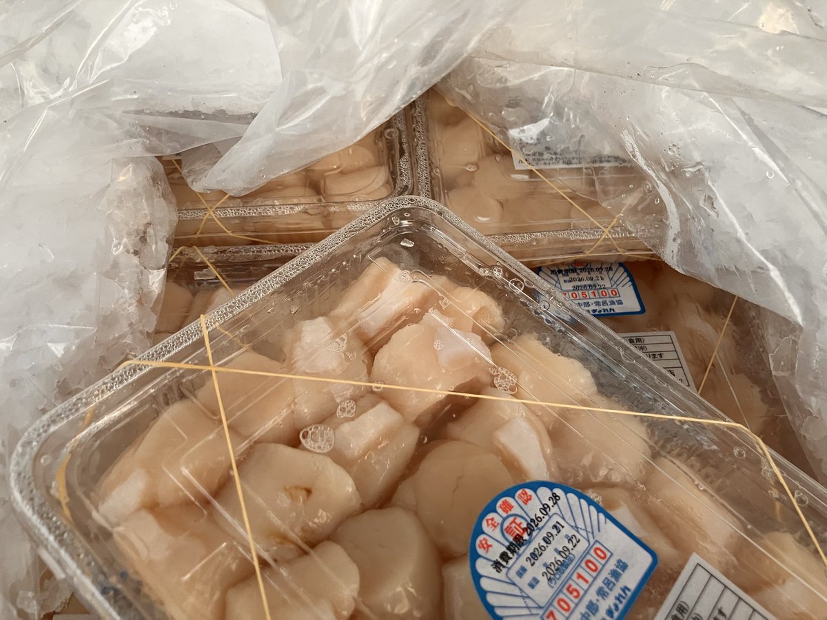 Osashimi0705's tweet photo. おはようございます
朝取れ南蛮えび（甘エビ）
生ほたて24P荷受け・仲卸様有り難う
関東に出荷有りますから市場へ https://t.co/oCs3bNNpEO