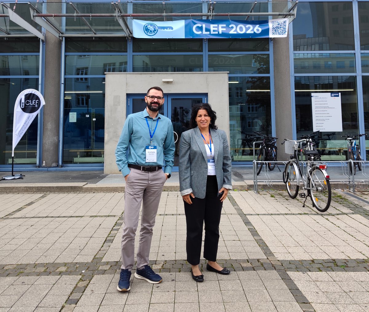 BioASQ's tweet photo. The 1st day of the 14th BioASQ workshop #CLEF2026, on tasks 14B, Synergy14, MultiClinSum-2, &amp; BioNNE-R, is over! 
Stay tuned for the 2nd day, featuring tasks ElCardioCC &amp; GutBrainIE, an invited talk by Prof. Axel-Cyrille Ngonga Ngomo, &amp; the winner announcement!

#clef_initiative https://t.co/BdtVZxiyuC