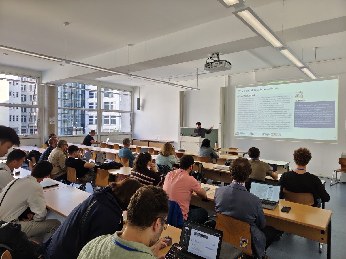 BioASQ's tweet photo. The 1st day of the 14th BioASQ workshop #CLEF2026, on tasks 14B, Synergy14, MultiClinSum-2, &amp; BioNNE-R, is over! 
Stay tuned for the 2nd day, featuring tasks ElCardioCC &amp; GutBrainIE, an invited talk by Prof. Axel-Cyrille Ngonga Ngomo, &amp; the winner announcement!

#clef_initiative https://t.co/BdtVZxiyuC