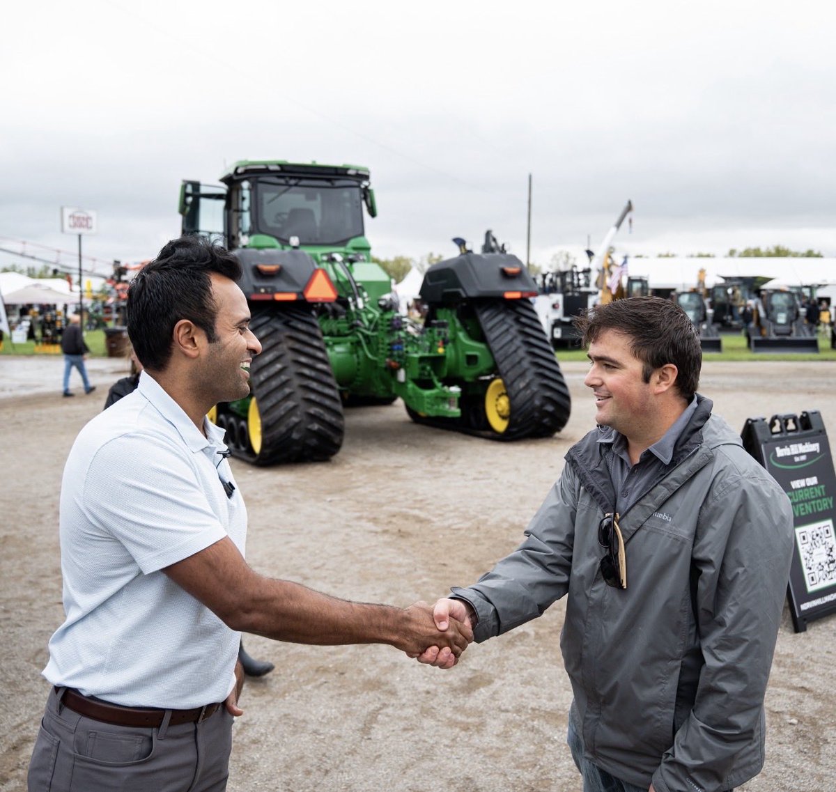 VivekGRamaswamy's tweet photo. Great to return to the Farm Science Review this year. It isn’t an easy time to be a farmer, but we’re fully behind the farming community in our state. Grateful to earn endorsements from Ohio’s Corn & Wheat Growers and the Ohio Cattlemen’s Association, both of which generally don’t endorse in Governor’s races. 🙏