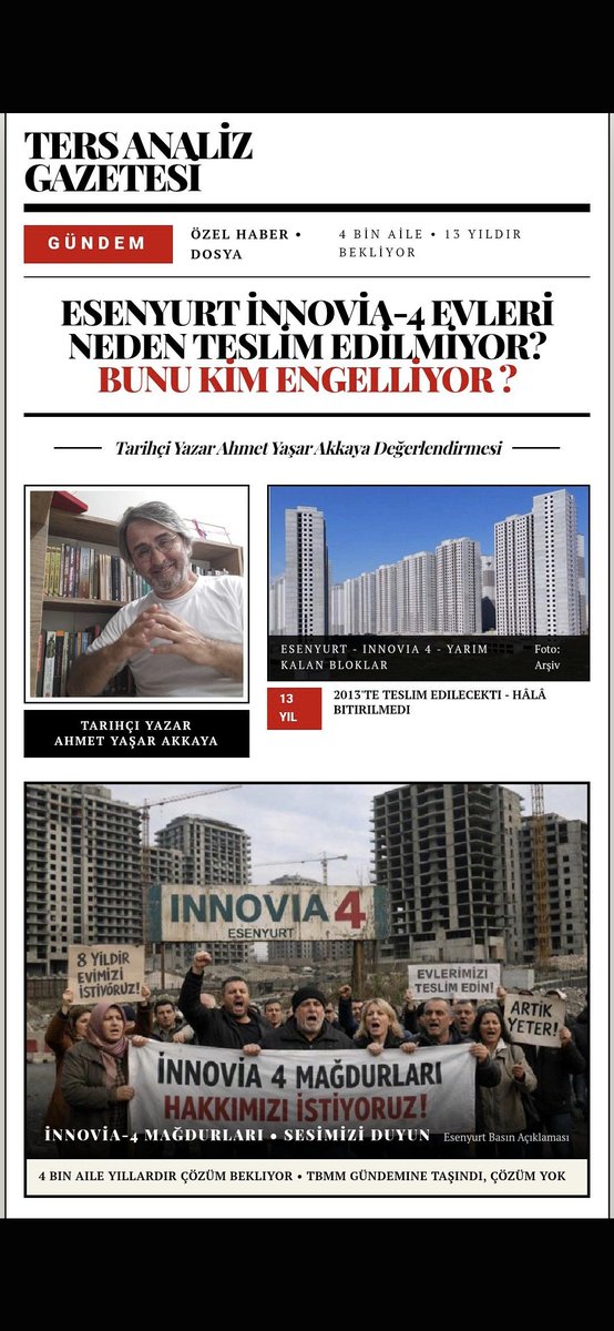 Volkan234081's tweet photo. 7 bin konut, 15 yıla yaklaşan bekleyiş, yıllardır çözüm bekleyen İnnovia 4 mağdurlar.. Üstelik #YGYO yatırımcılarının da hisseleri işlem görmüyor. Bu kadar insanın mağduriyeti daha ne kadar görmezden gelinecek? @NOWTV #İnnovia4 @abakingurlek @RTErdogan @murat_kurum @halktvcomtr https://t.co/twj346rQu8